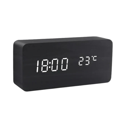 WOODSENSE – Reloj de Madera LED con Control por Voz para una Exhibición de Tiempo Elegante