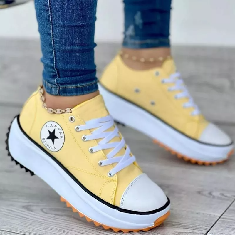 Zapatilla VierraSol Mujer Suela Gruesa con Cordones