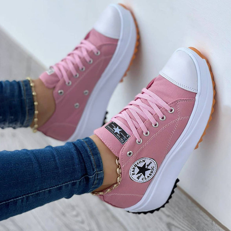 Zapatilla VierraSol Mujer Suela Gruesa con Cordones