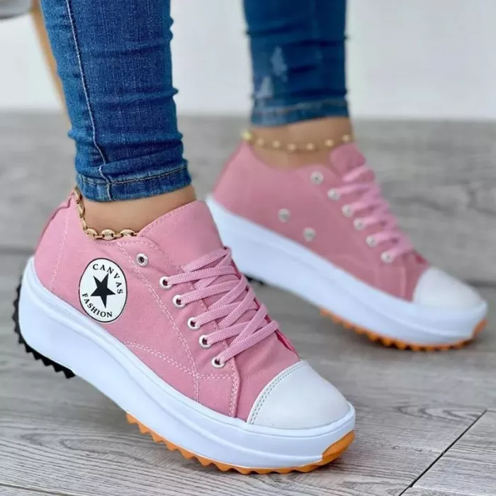 Zapatilla VierraSol Mujer Suela Gruesa con Cordones