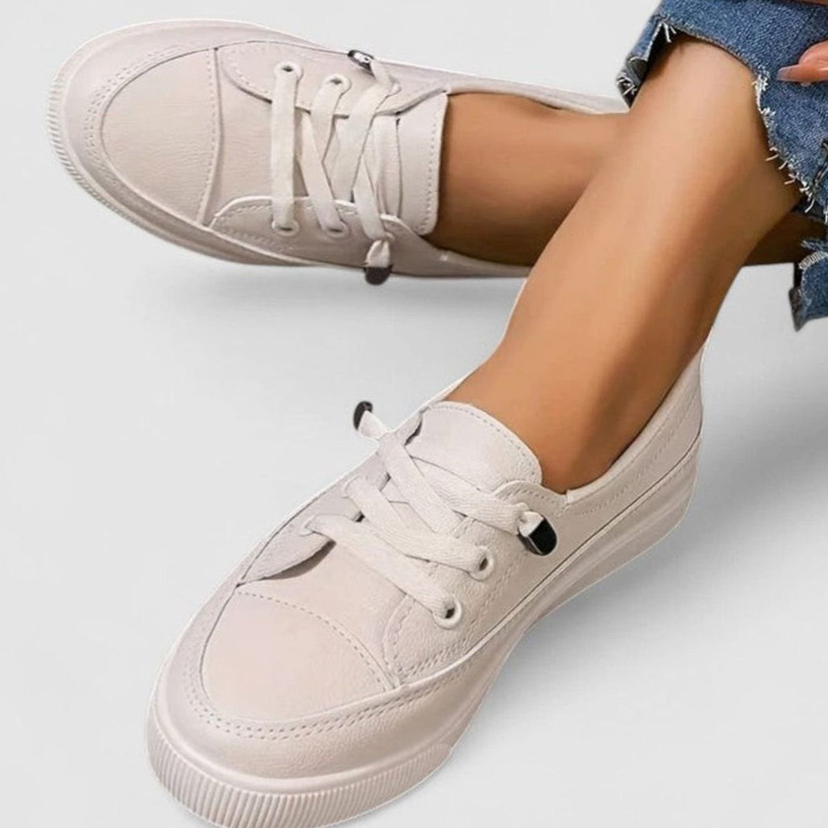 Zapatillas casuales ortopédicas acolchadas con cordones para mujer