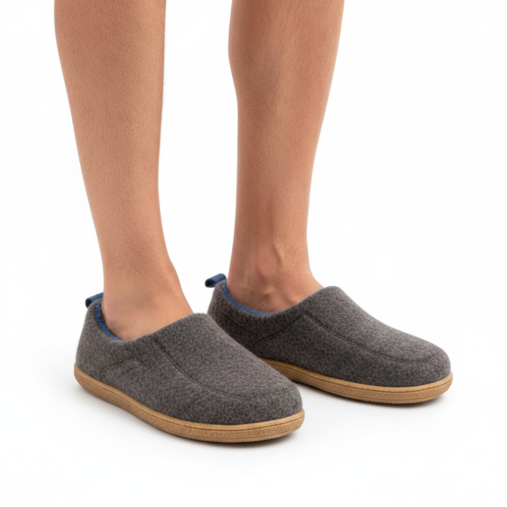 Zapatillas de casa ortopédicas unisex con suela rígida y soporte de forro polar