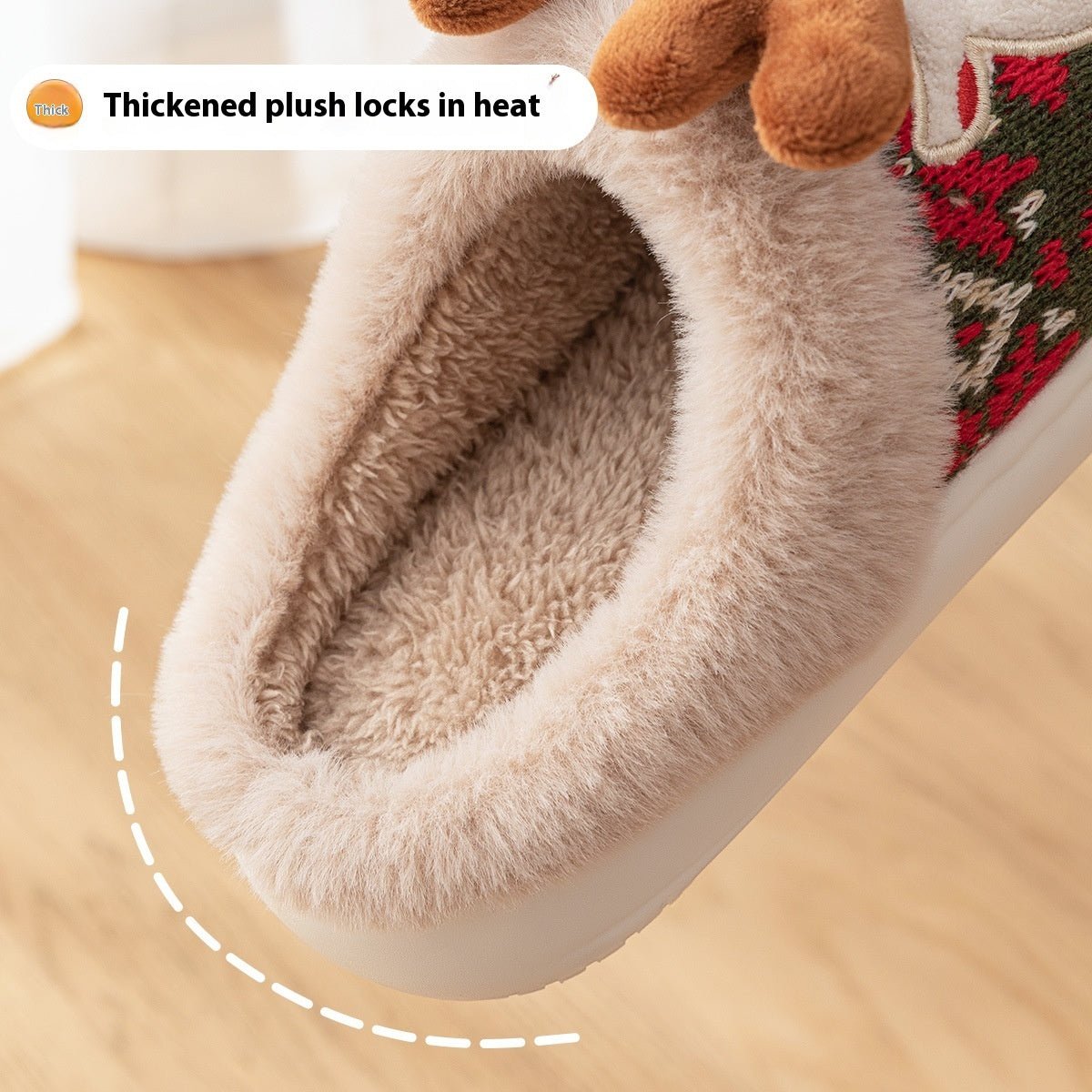 Zapatillas de estar por casa navideñas unisex con diseño bordado