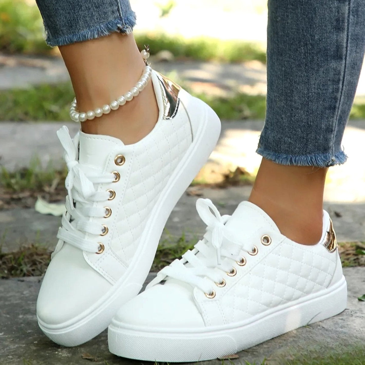 Zapatillas ortopédicas con plataforma y cordones acolchadas para mujer