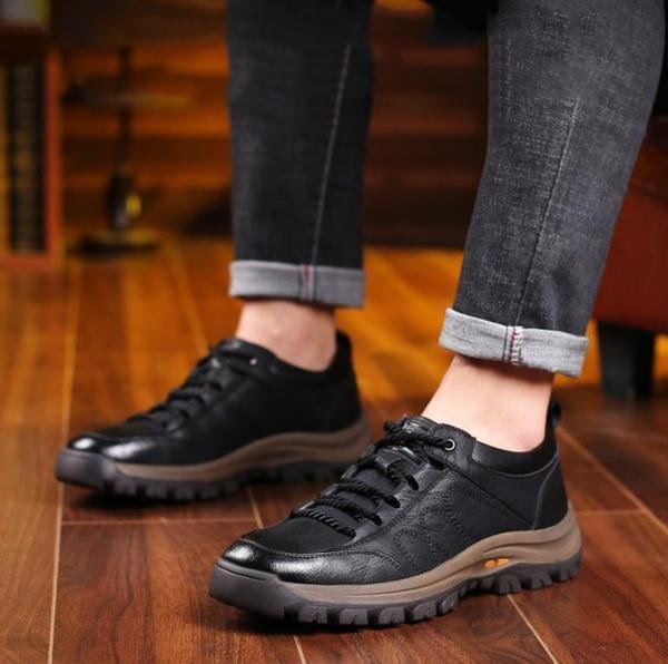 Zapatos de Cuero Ortopédicos Impermeables y Cómodos para Hombres