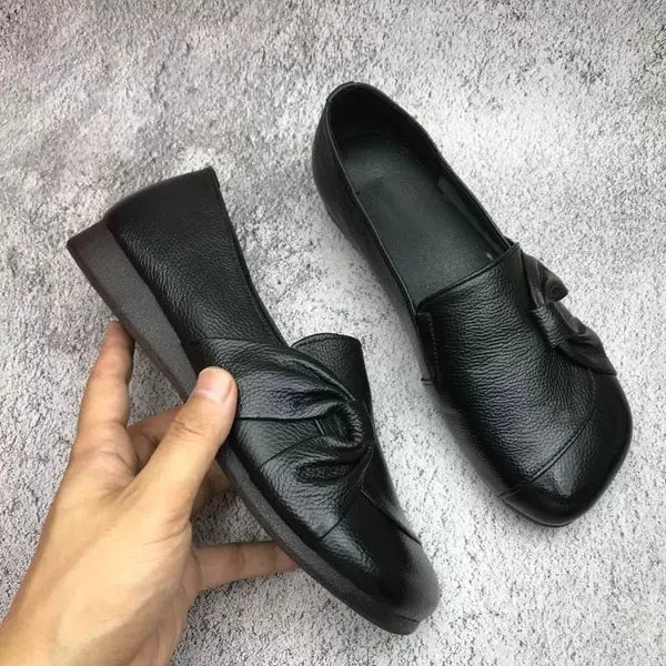 Zapatos de piel para mujer con suela blanda y antideslizante