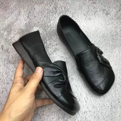 Zapatos de piel para mujer con suela blanda y antideslizante