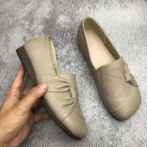 Zapatos de piel para mujer con suela blanda y antideslizante