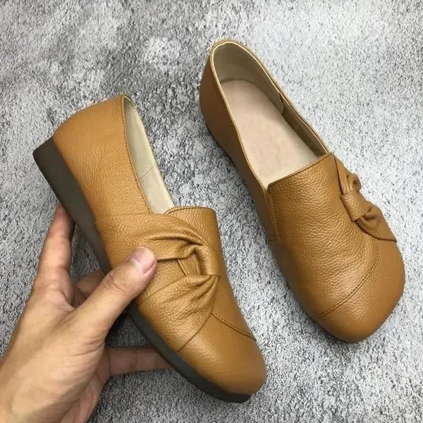 Zapatos de piel para mujer con suela blanda y antideslizante