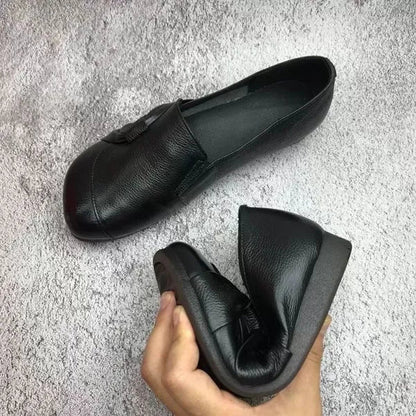 Zapatos de piel para mujer con suela blanda y antideslizante