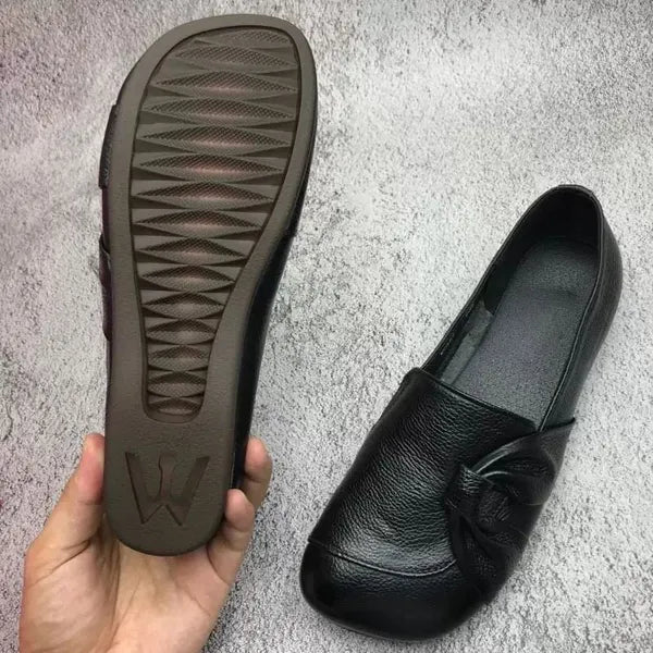 Zapatos de piel para mujer con suela blanda y antideslizante