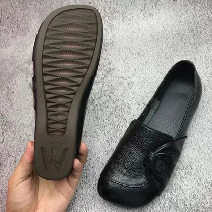 Zapatos de piel para mujer con suela blanda y antideslizante