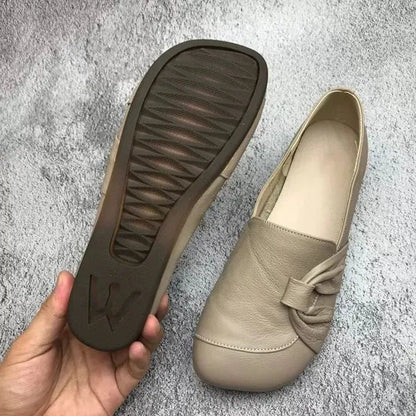 Zapatos de piel para mujer con suela blanda y antideslizante
