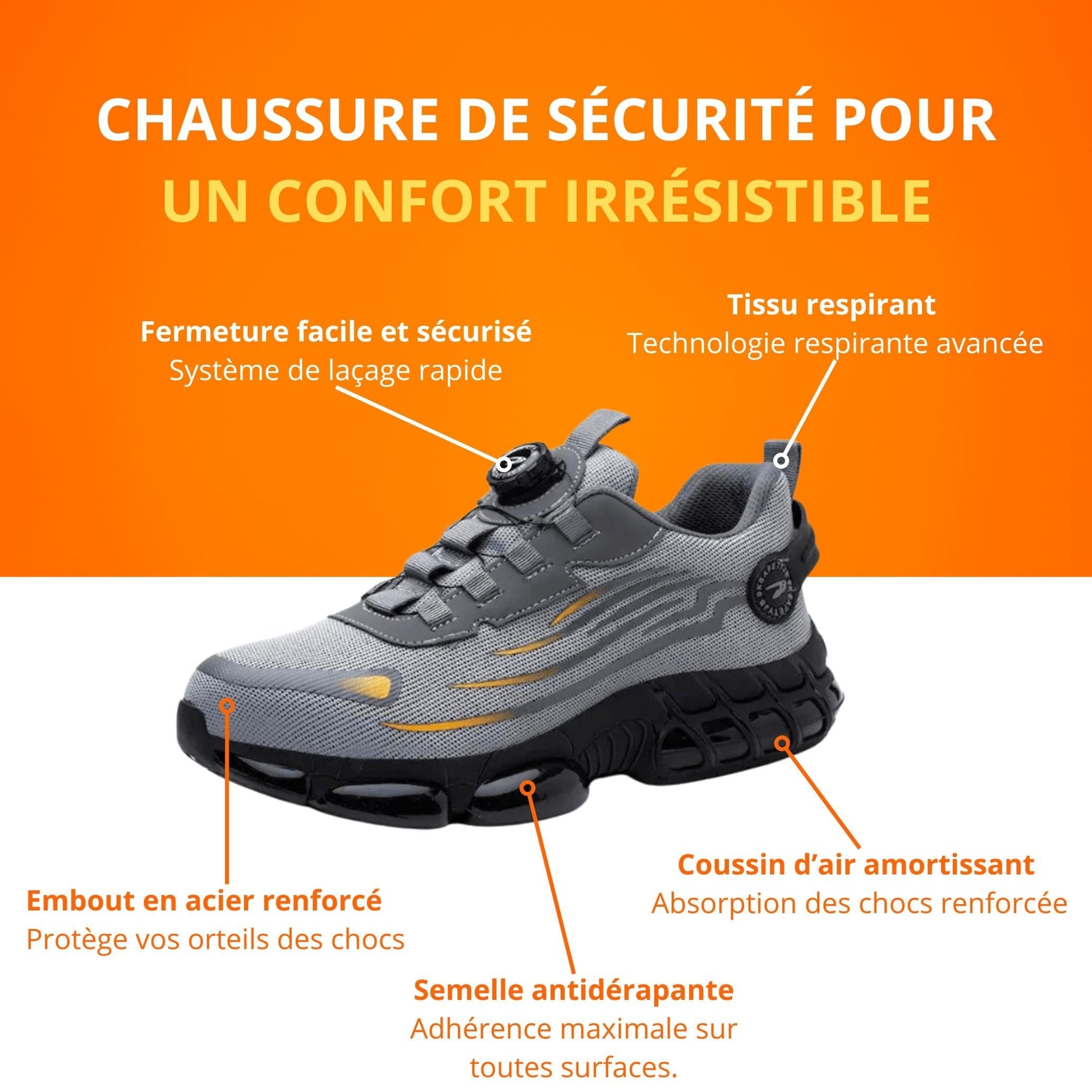 Zapatos de Seguridad SafeCore – Livianos, Antideslizantes, Punta Reforzada, Confort Ergonómico
