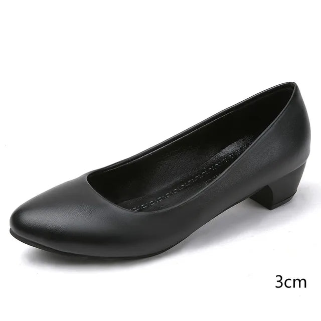Zapatos de tacón ortopédicos elegantes negros para mujer con soporte amortiguado