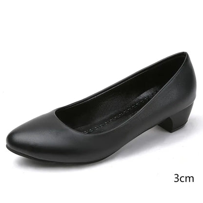 Zapatos de tacón ortopédicos elegantes negros para mujer con soporte amortiguado