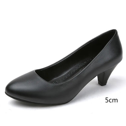 Zapatos de tacón ortopédicos elegantes negros para mujer con soporte amortiguado