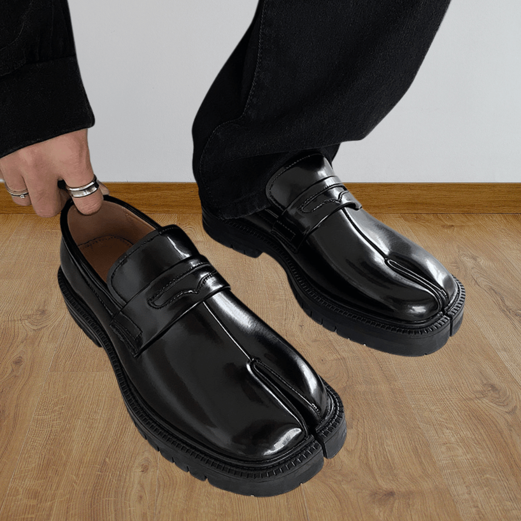 Zapatos elegantes con puntera dividida y suela gruesa para hombre