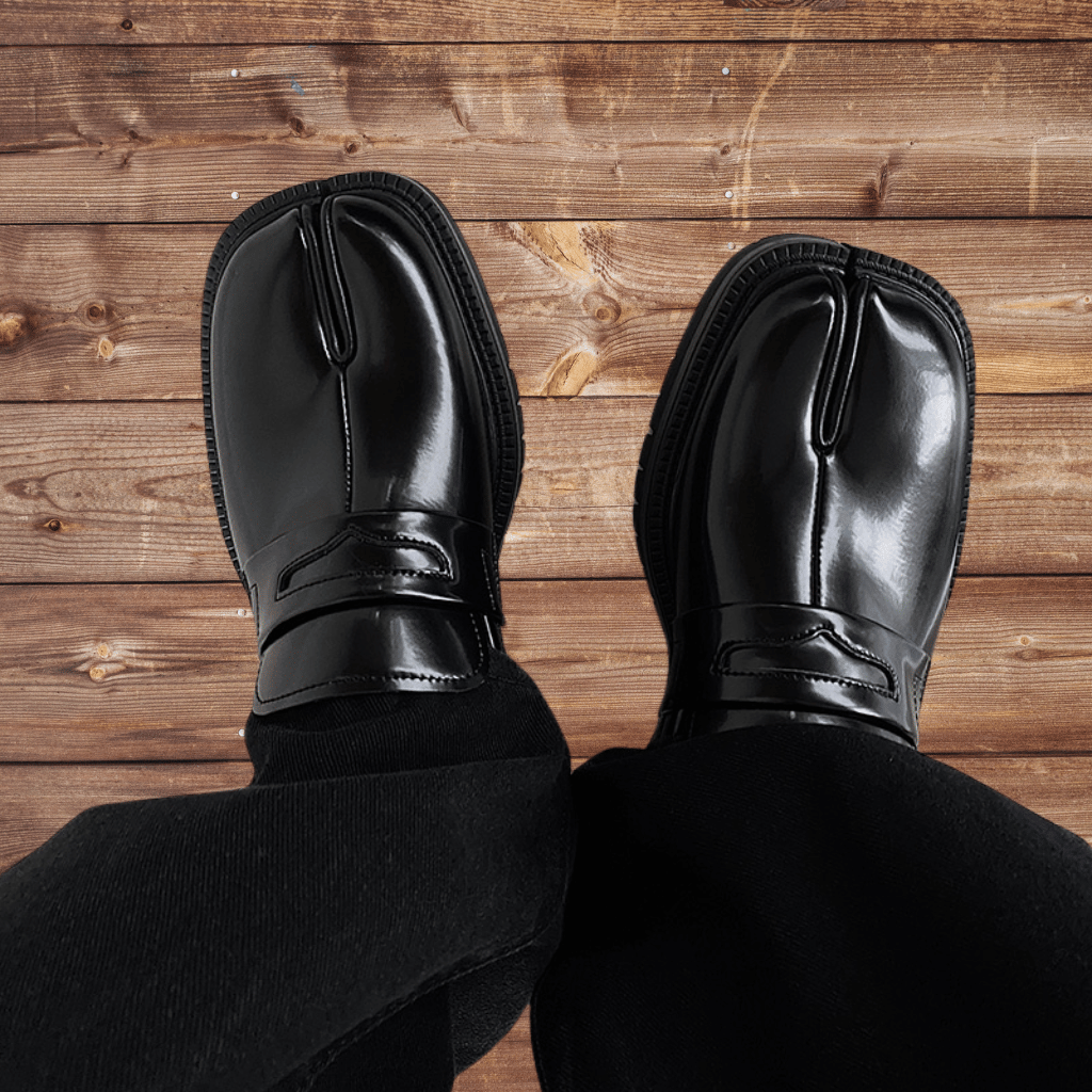 Zapatos elegantes con puntera dividida y suela gruesa para hombre