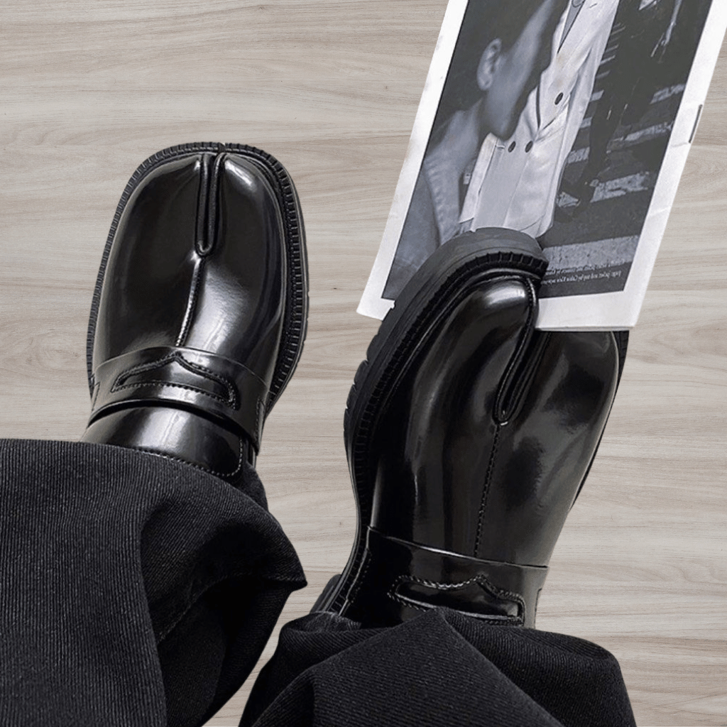 Zapatos elegantes con puntera dividida y suela gruesa para hombre