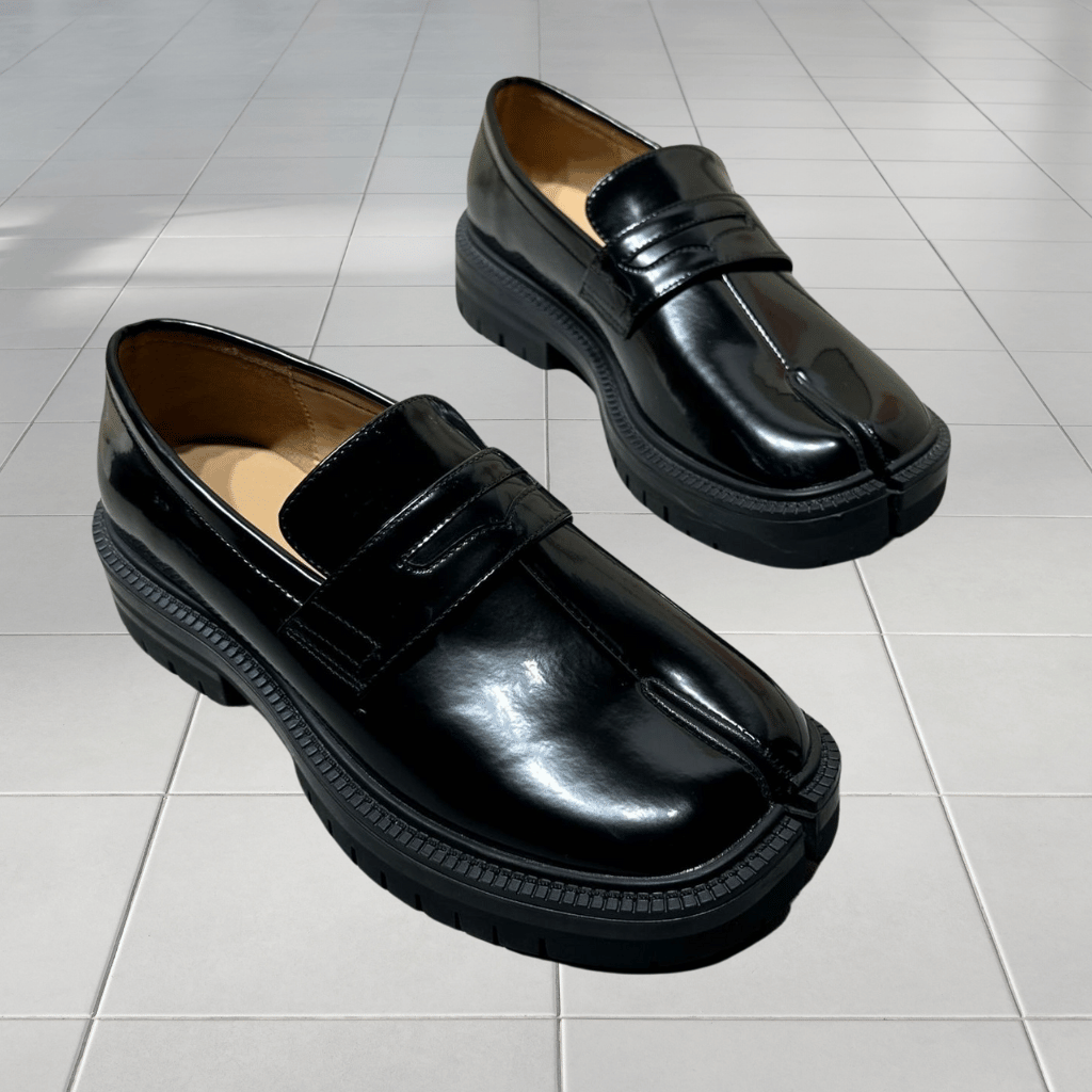 Zapatos elegantes con puntera dividida y suela gruesa para hombre