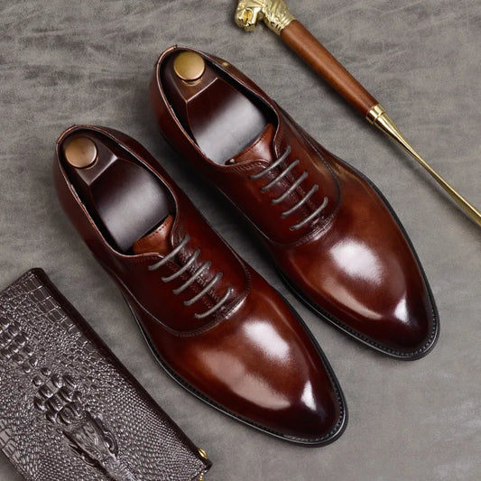 Zapatos Oxford de Cuero Italiano para Hombre Aurelo para Uso Formal