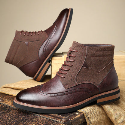 Zapatos wingtip de piel para hombre