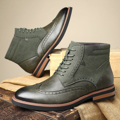 Zapatos wingtip de piel para hombre