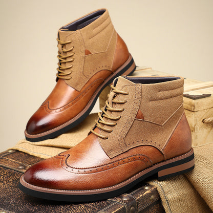 Zapatos wingtip de piel para hombre