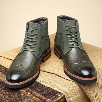 Zapatos wingtip de piel para hombre