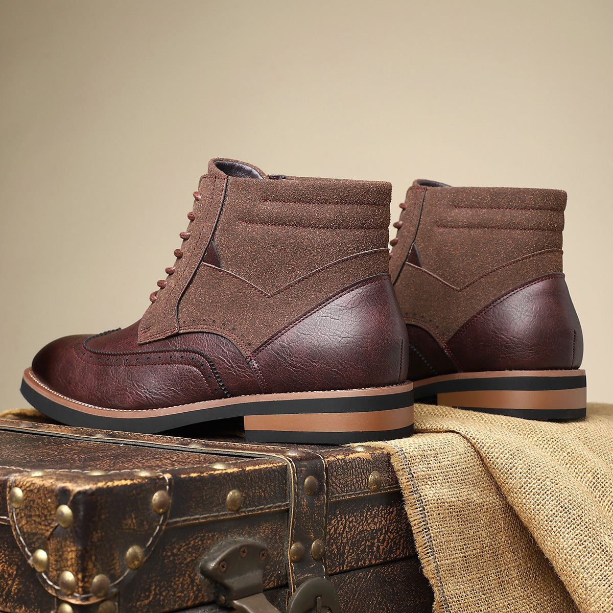 Zapatos wingtip de piel para hombre