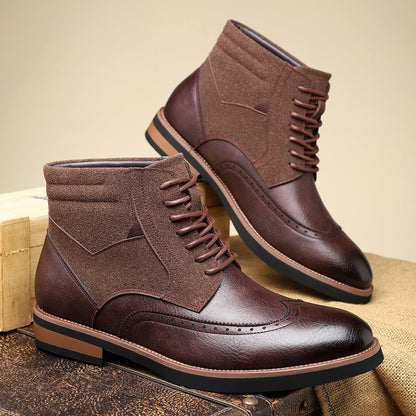 Zapatos wingtip de piel para hombre