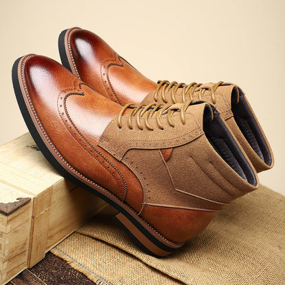 Zapatos wingtip de piel para hombre