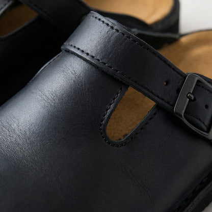 Zuecos de piel sin cordones para mujer