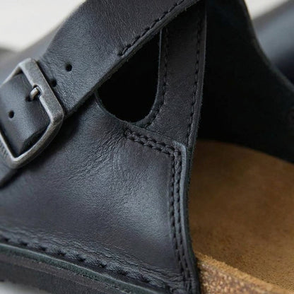 Zuecos de piel sin cordones para mujer